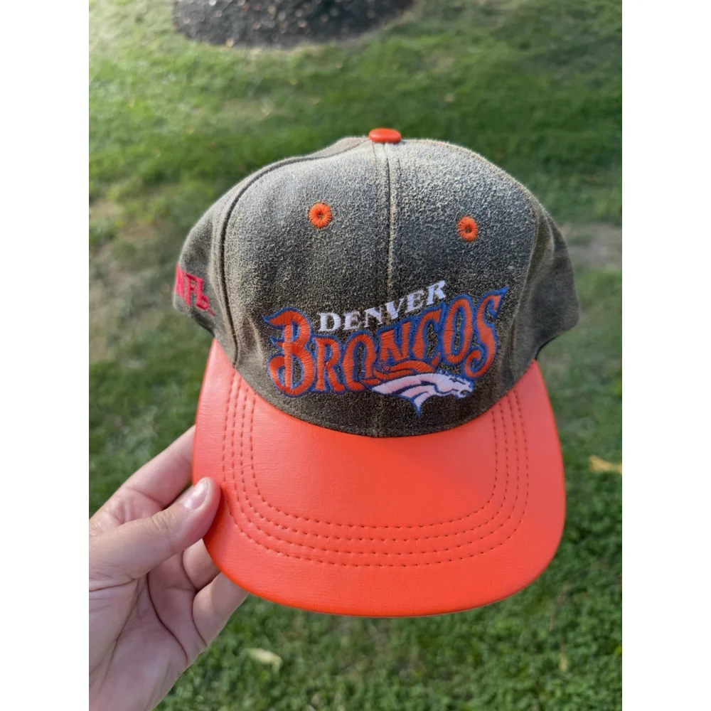 Denver Broncos Leather Snap Back Cap Vintage Original - Picture 9 of 9